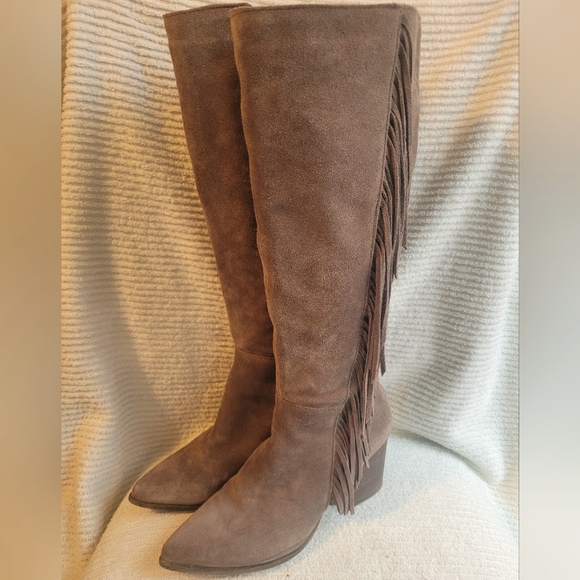 Steve Madden Shoes - STEVE MADDEN suede leather fringes heeled cowgirl western rodeo boots, size 8B